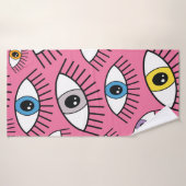 Magic pattern with colorful eyes. Mystic backgroun バスタオル (バスタオル)