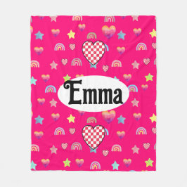 Magic pink candy world フリースブランケット