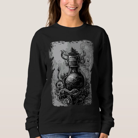Magic Potion Occult Horror Illustration Gothic Wit スウェットシャツ (正面)