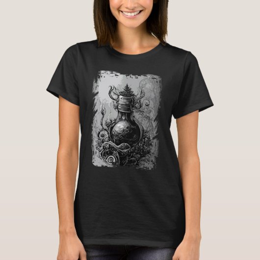 Magic Potion Occult Horror Illustration Gothic Wit Tシャツ (正面)