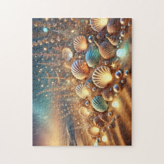Magic Seashell Garden Mystical Ocean Beach Scene ジグソーパズル (縦)