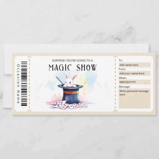 Magic Show Gift Certificate Template 招待状 (正面)