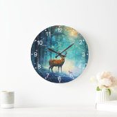 Magic Snowy Forest Art-82109 ラージ壁時計 (ホーム)