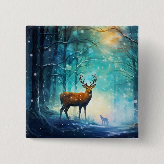 Magic Snowy Forest Art-82109 缶バッジ (正面)