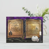 MAGIC SPELL BOOK ハロウィン 魔女 パーティー インビテーション (スタンド正面)