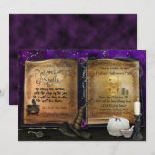 MAGIC SPELL BOOK ハロウィン 魔女 パーティー インビテーション (正面/裏面)