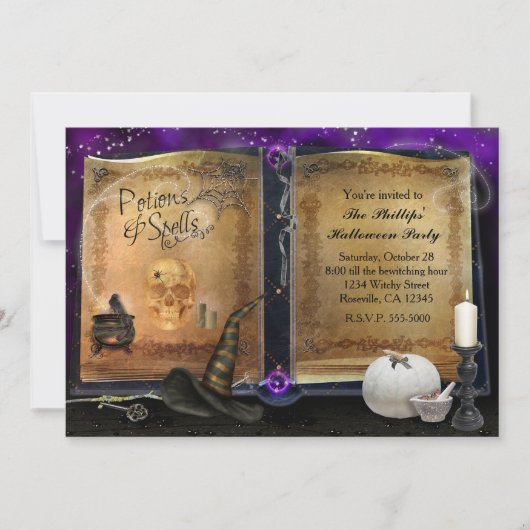 MAGIC SPELL BOOK ハロウィン 魔法使い 招待状 #2 (正面)