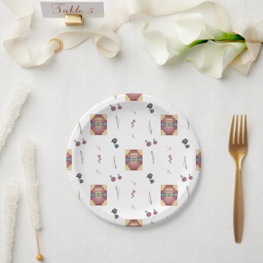 Magic Spell Books Witchcraft Kids Birthday ペーパープレート (ウェディング)