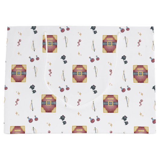 Magic Spell Books Witchcraft Kids Birthday ラージペーパーバッグ (正面)