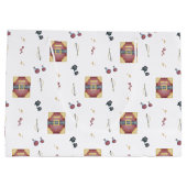 Magic Spell Books Witchcraft Kids Birthday ラージペーパーバッグ (裏面)