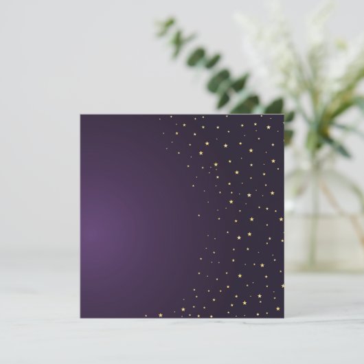 Magic stars blank template purple invitation 招待状 (スタンド正面)