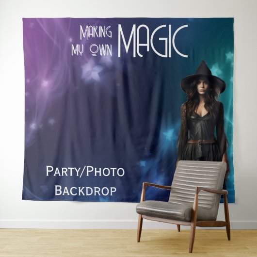 Magic Stars Party 90s Star Shot Backdrop タペストリー (インサイチュ(横))