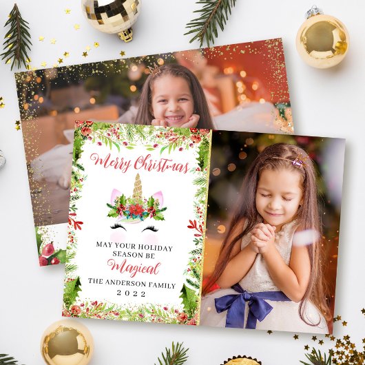 Magic Unicornクリスマスホリーベリー2写真 シーズンカード
