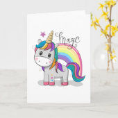 Magic Unicorn, Greeting Card, Get Well Wish, Cards カード (黄色い花)