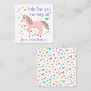 Magic Unicorn Kids Classroom Valentine Card ノートカード