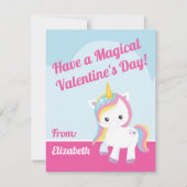 Magic Unicorn Valentine's Classroomノートカード ノートカード (正面)