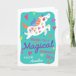 Magic Unicorn Valentine's Day Greeting Card シーズンカード