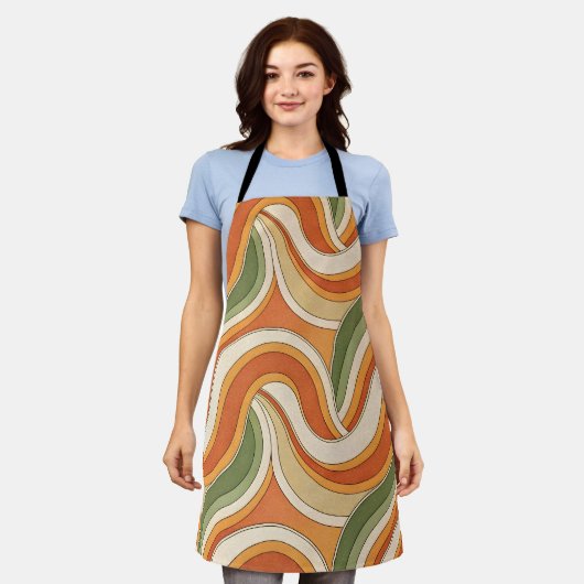 Magic Waves Pattern エプロン (着用した状態)