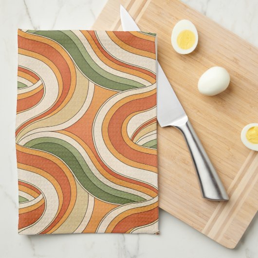 Magic Waves Pattern キッチンタオル (四つ折り)