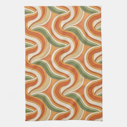 Magic Waves Pattern キッチンタオル (縦)