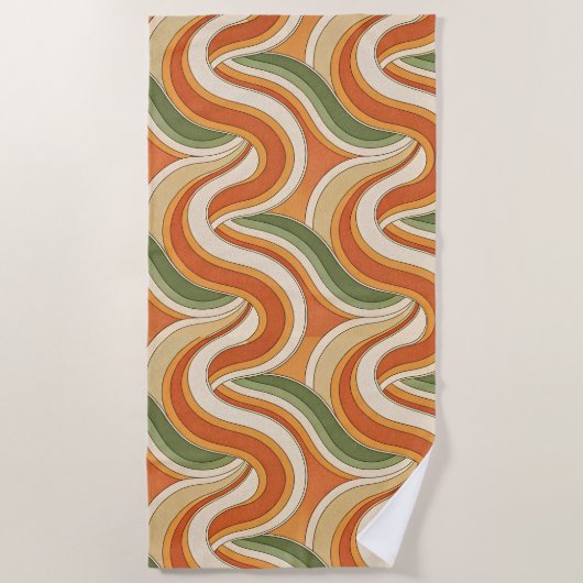 Magic Waves Pattern ビーチタオル (正面)