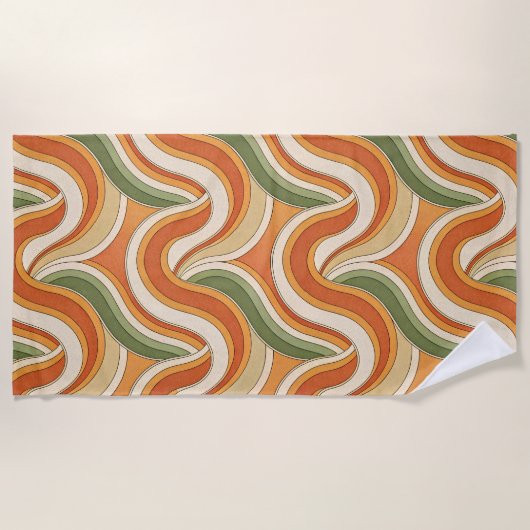 Magic Waves Pattern ビーチタオル (正面)