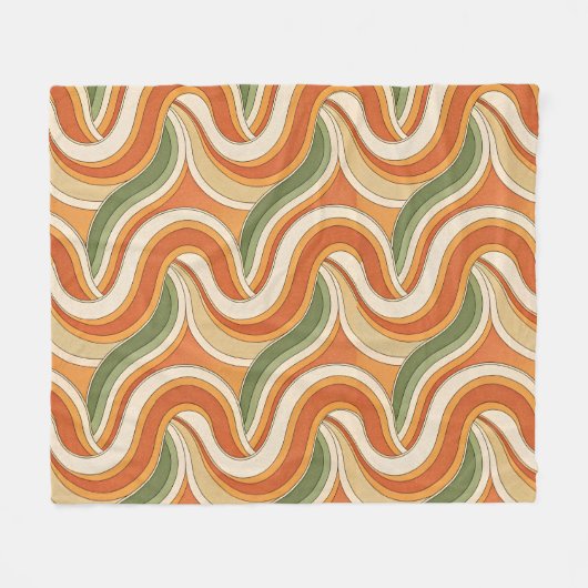 Magic Waves Pattern フリースブランケット (正面(横))