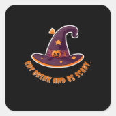 Magic Witch Hat For The Boos Party Essential スクエアシール (正面)