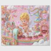 Magical 3D Cupid’s Valentine Gift Factory Scene ラッピングペーパー (フラット)