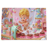 Magical 3D Cupid’s Valentine Gift Factory Scene ラージペーパーバッグ (正面)