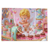 Magical 3D Cupid’s Valentine Gift Factory Scene ラージペーパーバッグ (裏面)