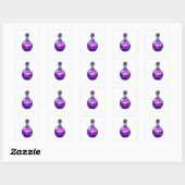 Magical 3D Purple Potion Bottle Fantasy Sticker スクエアシール (シート)