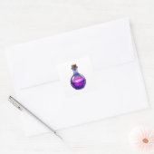Magical 3D Purple Potion Bottle Fantasy Sticker スクエアシール (封筒)