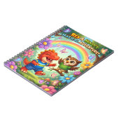 Magical adventure whimsical rainbow kids spiral ノートブック (左側)