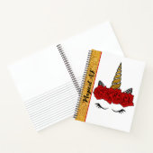 Magical AF Glitter Unicorn Red Rose Crown Journal ノートブック (内部)