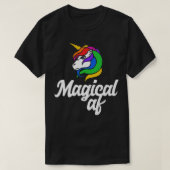 Magical AF  Magic unicorn retro rainbow tee s  Tシャツ (デザイン正面)