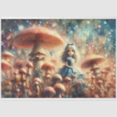 Magical Alice Wonderland Mushroom Grove Decoupage 薄葉紙 (正面)