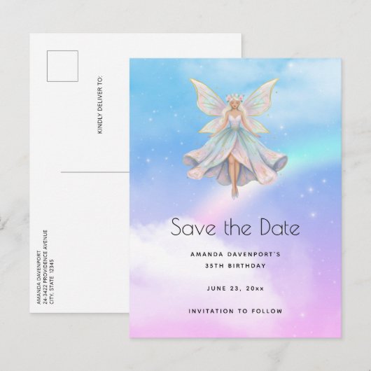 Magical Angel Fairy Pastel Colors 案内ポストカード (正面/裏面)