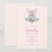 Magical Angel Fairy Pastel Colors Birthday 招待状 (正面/裏面)