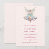 Magical Angel Fairy Pastel Colors Birthday 招待状 (正面/裏面)