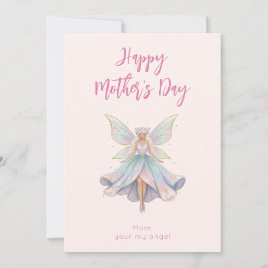 Magical Angel Fairy Pastel Colors Mother's Day シーズンカード (正面)