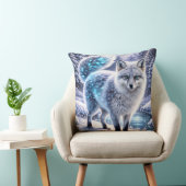 Magical Arctic Fox Pillow – Glowing Winter Fantasy クッション (椅子)