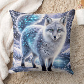 Magical Arctic Fox Pillow – Glowing Winter Fantasy クッション (ブランケット)