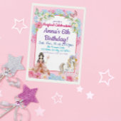 Magical Asian Princess Unicorn Birthday 招待状