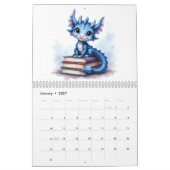 Magical Baby Dragons Reading Whimsical Fantasy Art カレンダー (1月 2027)
