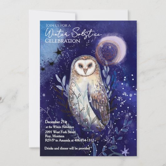 Magical Barn Owl Winter Solstice Celebration  招待状 (正面)