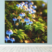 Magical Bioluminescent Fungi - Deep Forest キャンバスプリント (インサイチュ (ウッドフロア))