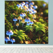 Magical Bioluminescent Fungi - Deep Forest キャンバスプリント (インサイチュ (ウッドフロア))