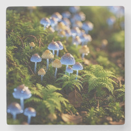 Magical Bioluminescent Fungi - Deep Forest ストーンコースター