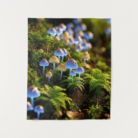 Magical Bioluminescent Fungi - Deep Forest タペストリー (正面)